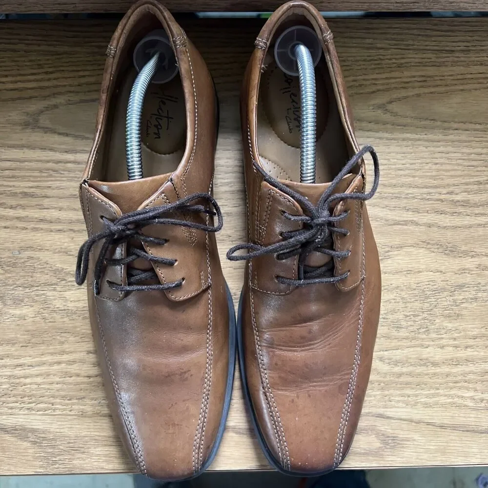 Collection by clarks size‎ 10 mens brown lace up Ultimate Comfort Dress Shoes